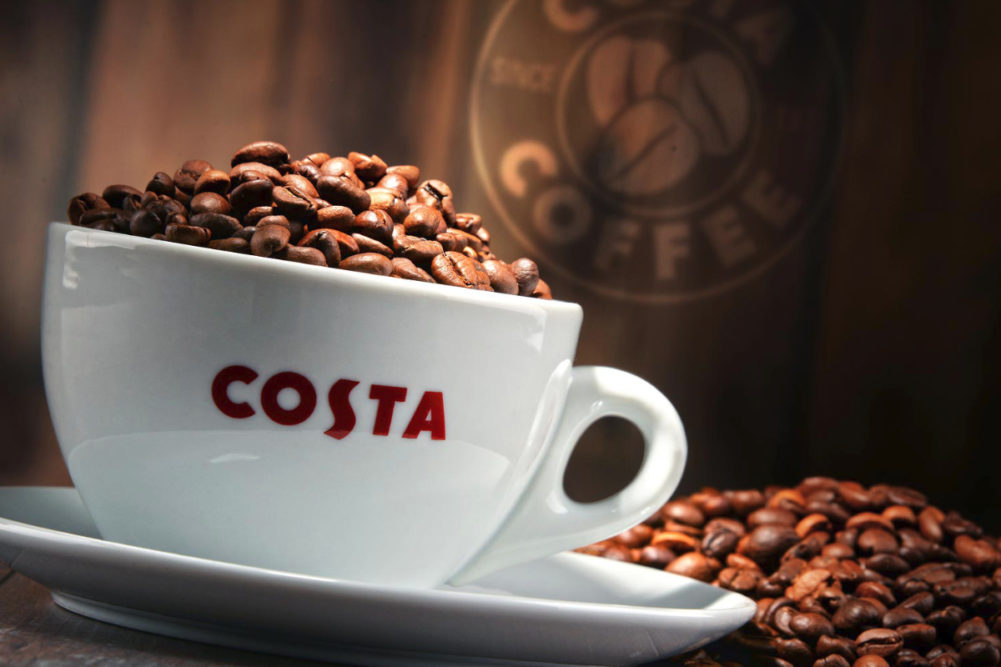 Costa Coffee mug and beans