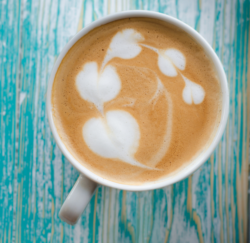 Coffee latte in a mug