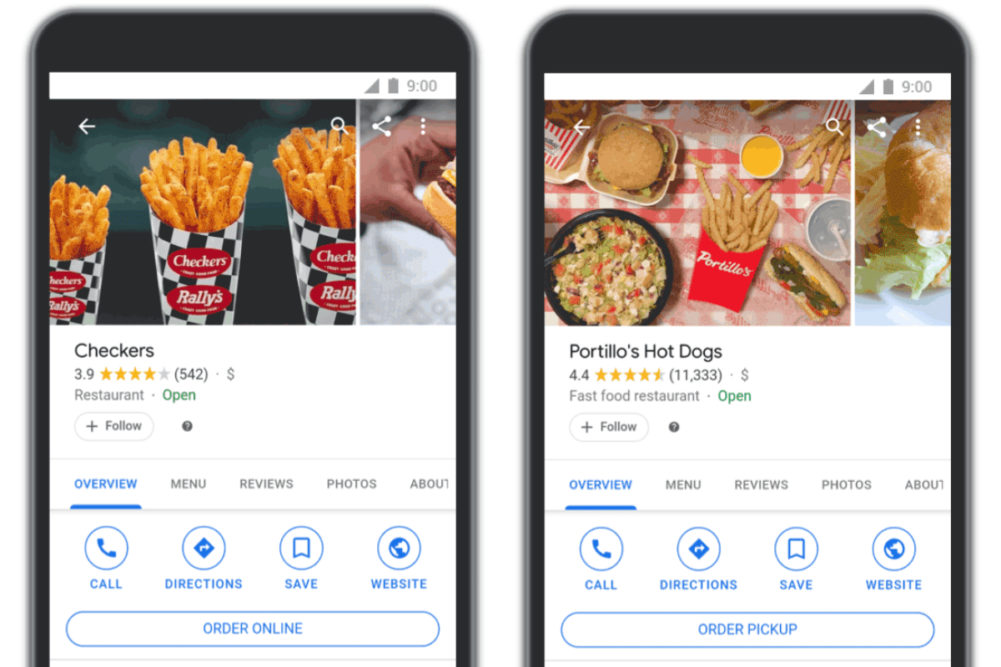 Google and Olo restaurant ordering