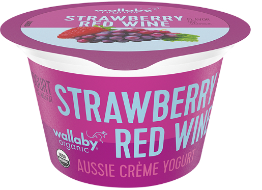 Wallaby strawberry red wine yogurt, Danone