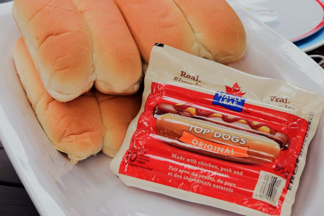 Maple Leaf hot dogs
