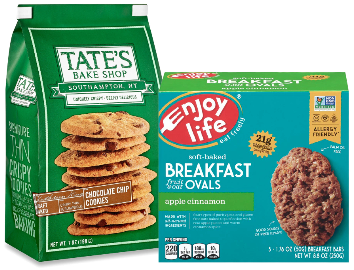 Mondelez snacks brands Tate's Bake Shop and Enjoy Life Foods