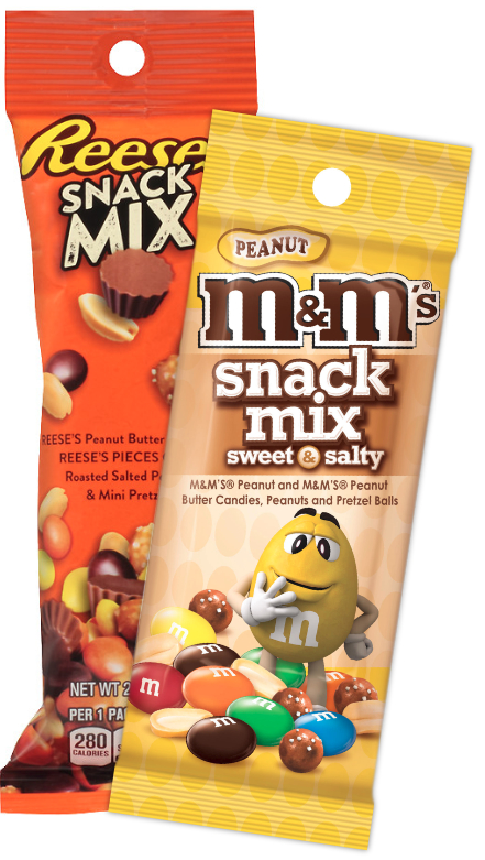 Reese's and M&M's snack mixes