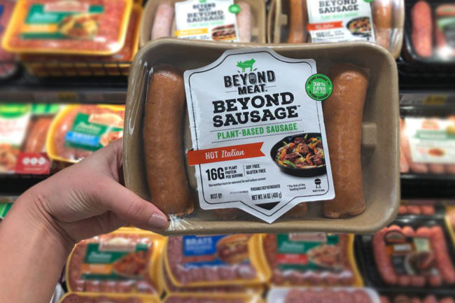 Beyond Meat Beyond Sausage in grocery store