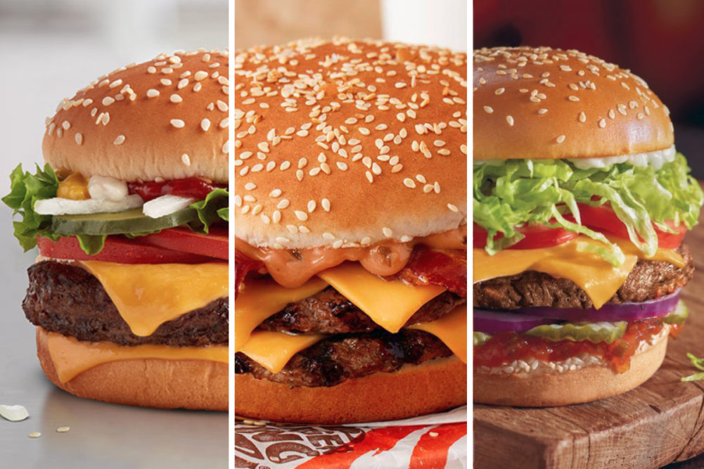 Burgers from McDonald's, Burger King and Red Robin
