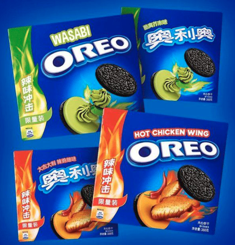 Spicy Chicken Oreo and Wasabi Oreo in China