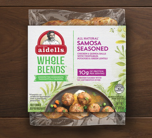 Aidells Whole Blends Samosa Seasoned Meatballs, Tyson Foods