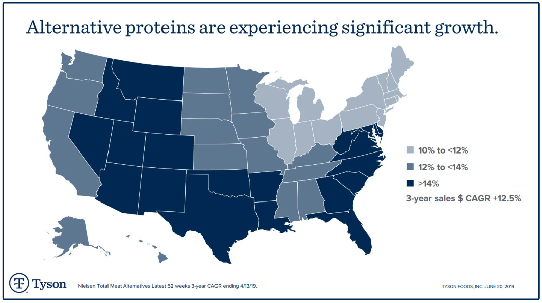 Alternative proteins map
