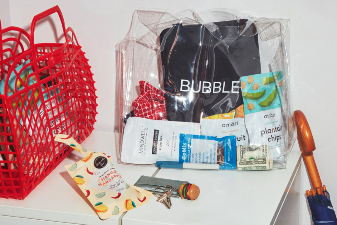 Bubble groceries in bag