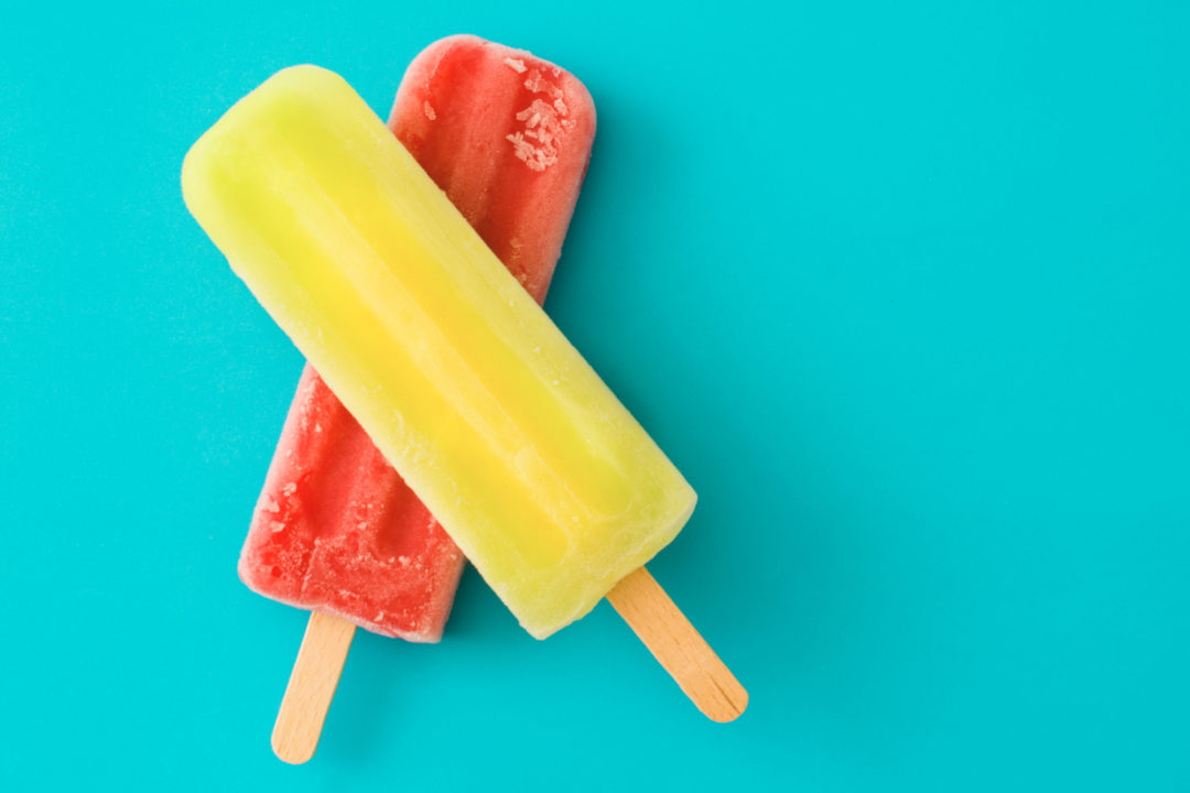 Natural colored ice pops