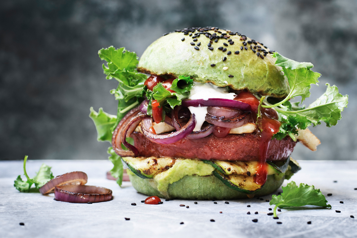 Nestle Incredible Burger with green bun