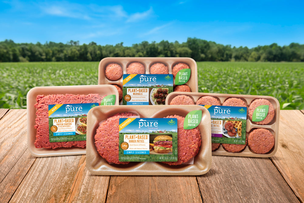 Pure Farmland soy-based burger and meatball altneratives