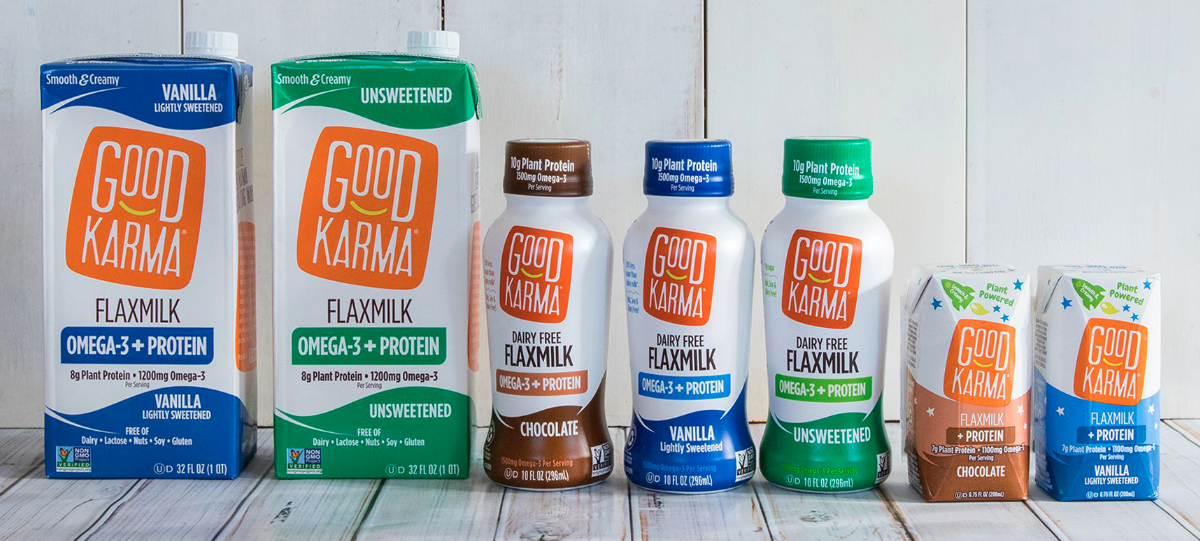 Good Karma Foods flaxmilk product lineup
