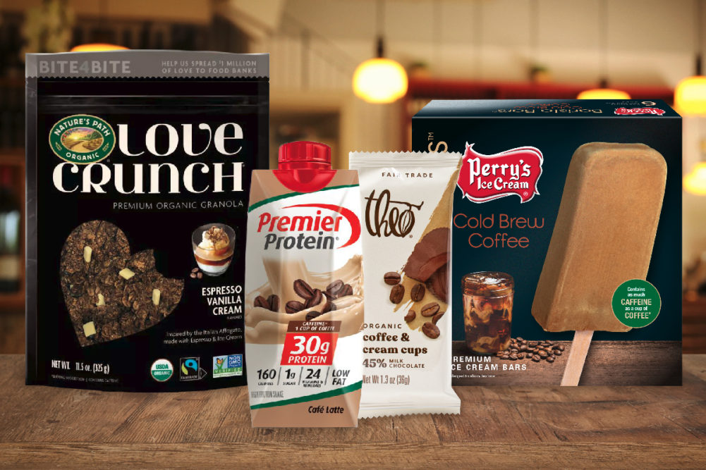 New coffee-infused products from BellRing Brands, Nature's Path, Theo Chocolate and Perry's Ice Cream