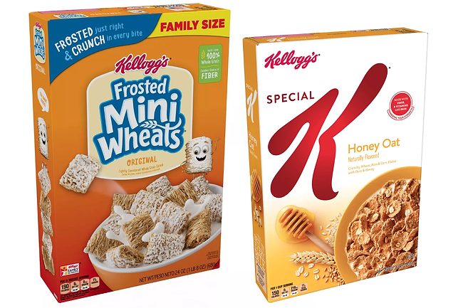 Kellogg's Frosted Mini Wheats and Special K Honey Oat Cereal