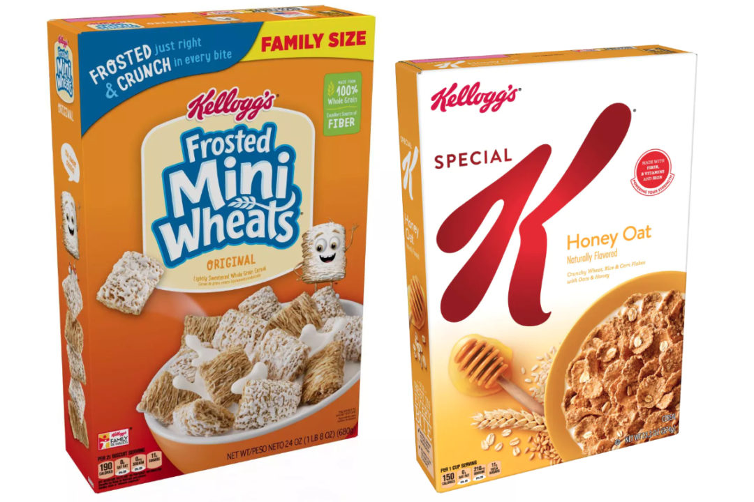 Kellogg's Frosted Mini Wheats and Special K Honey Oat Cereal