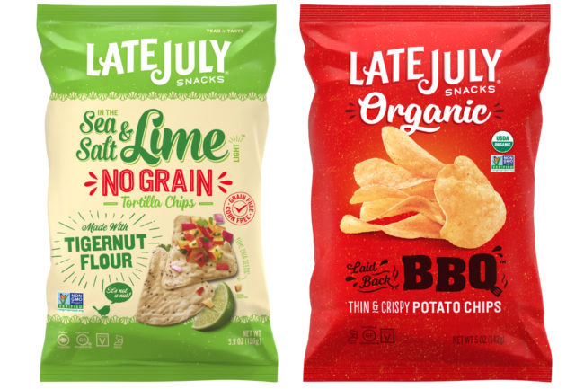 Late July grain-free tortilla chips and organic potato chips
