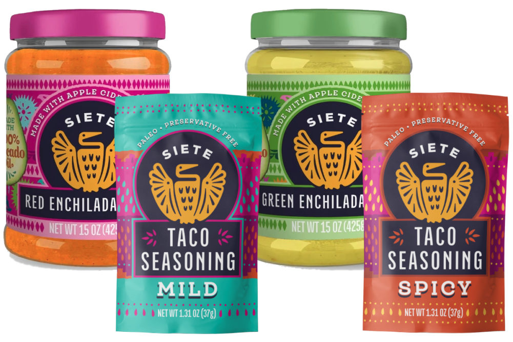 Siete Family Foods taco seasonings and enchilada sauces