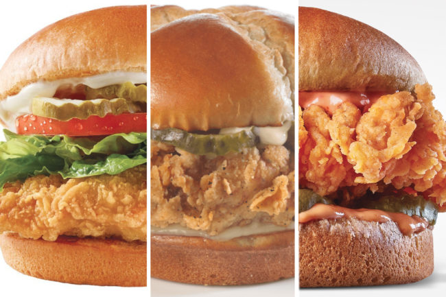 New chicken sandwiches from Wendy's, Church's Chicken and Zaxby's