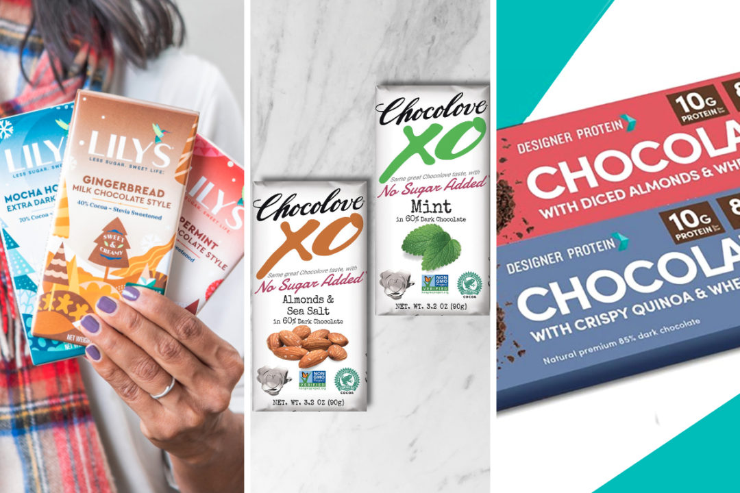 New chocolate bars from Lily’s Sweets, Chocolove and Designer Protein