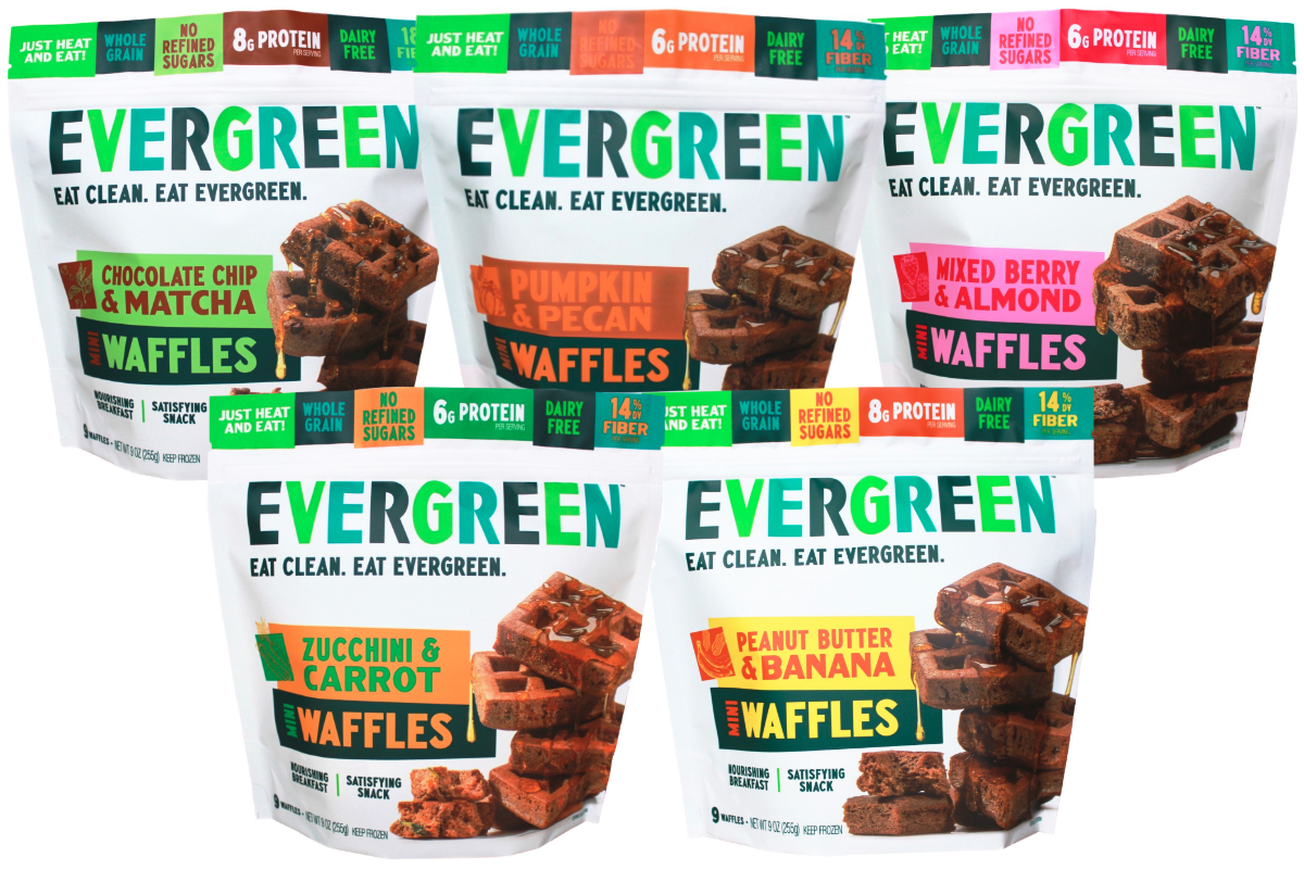 Evergreen frozen waffles all flavors