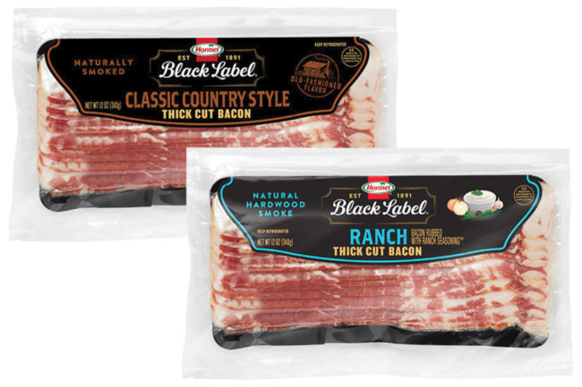 Hormel Black Label Ranch Thick Cut Bacon and Black Label Classic Country Style Thick Cut Bacon