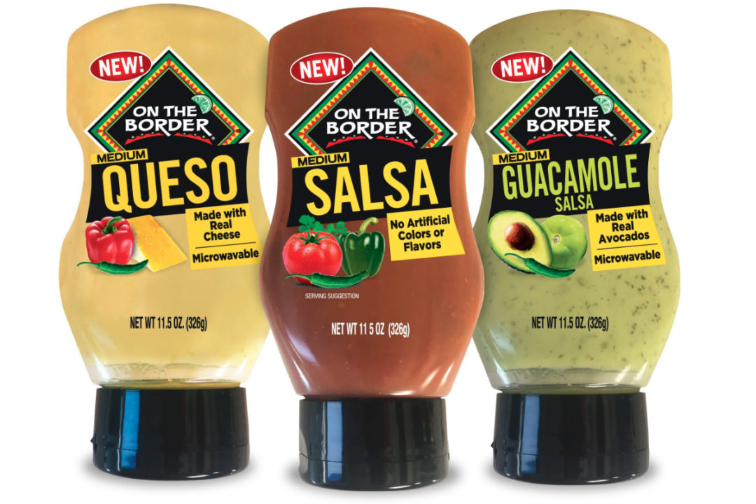 On the Border squeezable medium salsa, queso and guacamole salsa