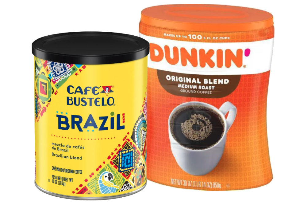 Café Bustelo and Dunkin’ coffee
