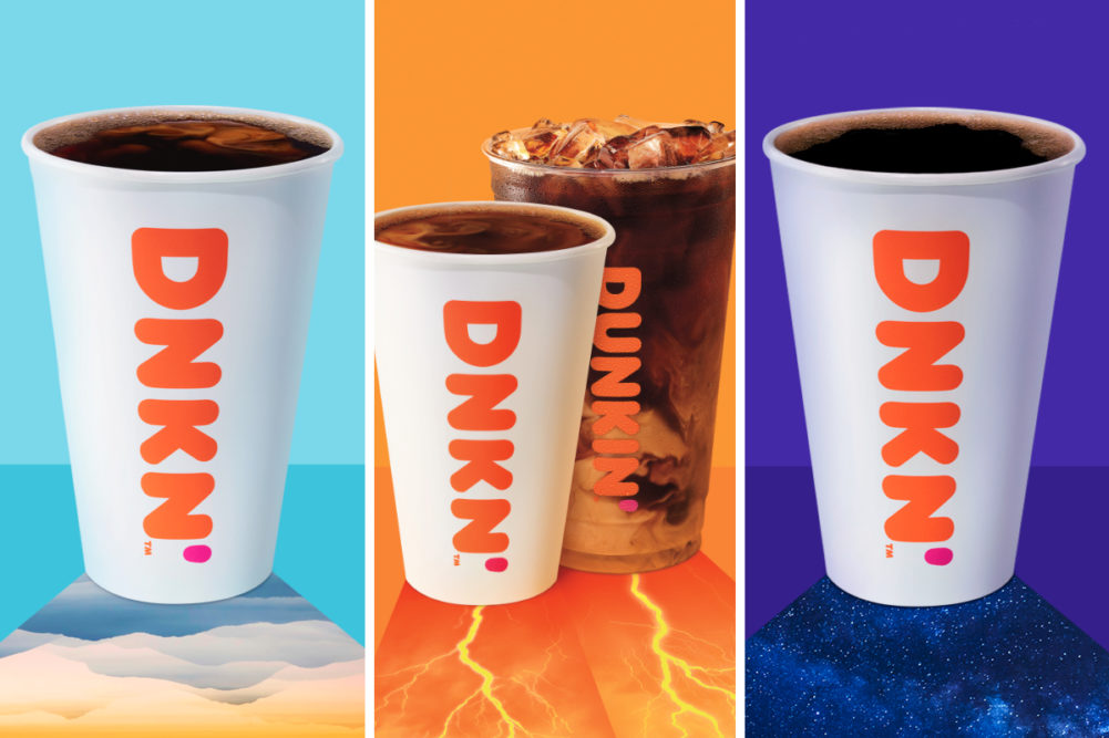 Dunkin' Extra Charged Coffee, Explorer Batch coffee and Dunkin' Midnight coffee