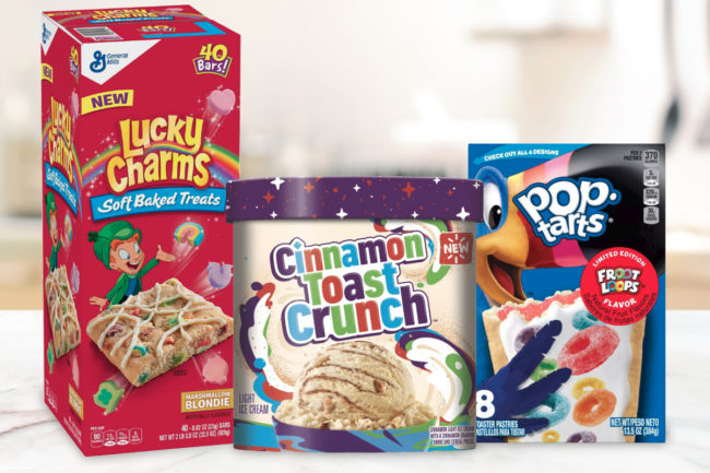 New cereal-flavored products