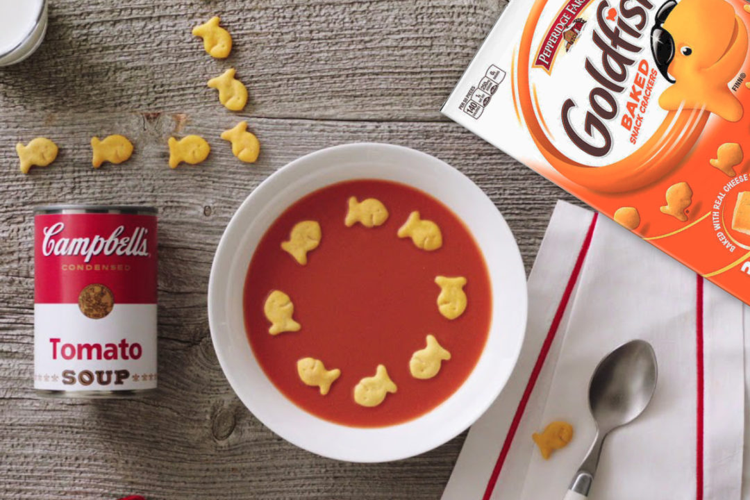 Campbell Soup and Goldfish crackers