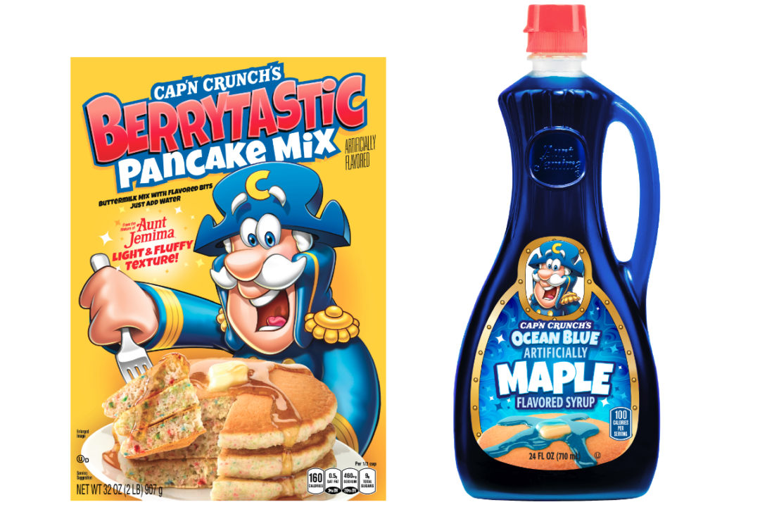 Cap’n Crunch’s Berrytastic Pancake Mix and Cap’n Crunch’s Ocean Blue Maple Flavored Syrup