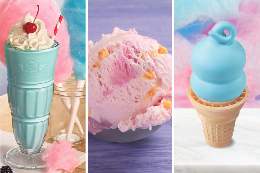 Cotton candy flavored new menu items from Steak n Shake, Baskin-Robbins and Dairy Queen
