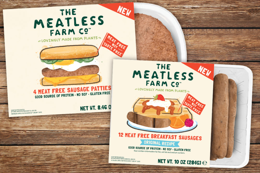 The Meatless Farm Co. plant-based breakfast sausage links and patties