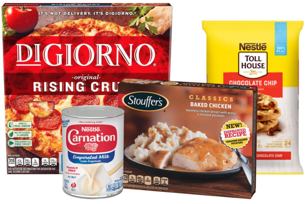 Nestle DiGiorno, Carnation, Stouffer's and Nestle Toll House products