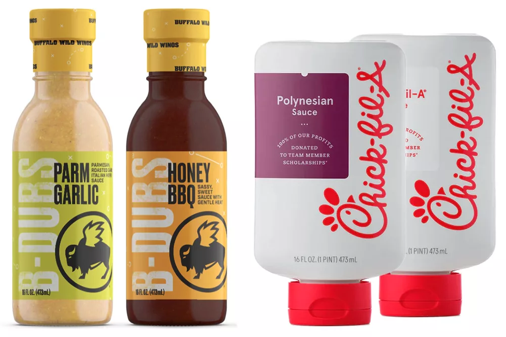 Buffalo Wild Wings and Chick-fil-A sauces