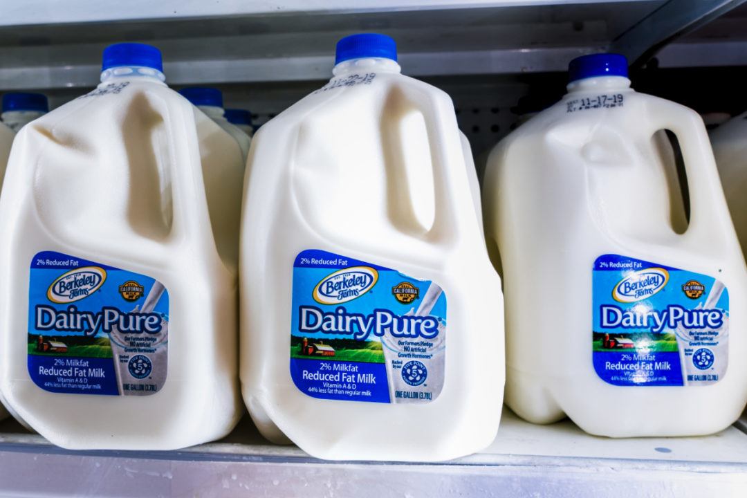 Dean Foods DairyPure milk on shelves