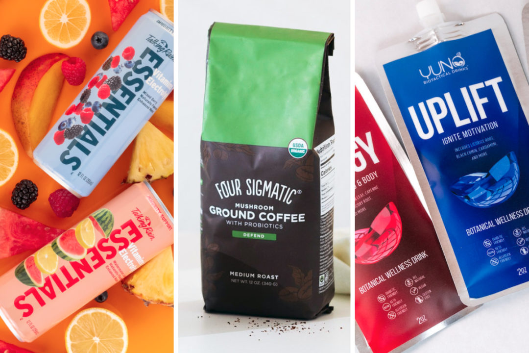 New functional beverages from Talking Rain, Four Sigmatic, YUNO
