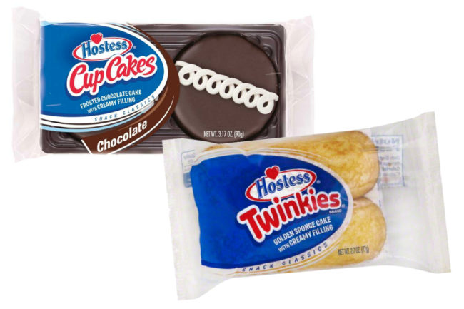 Hostess single-serve CupCakes and Twinkies