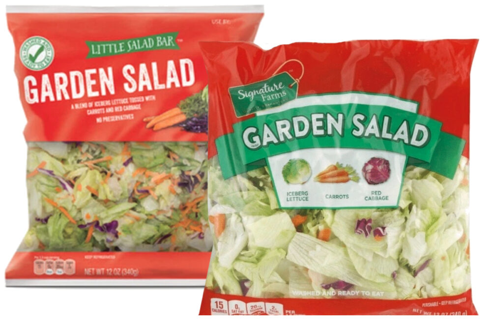 Garden salads from Aldi and Jewel-Osco