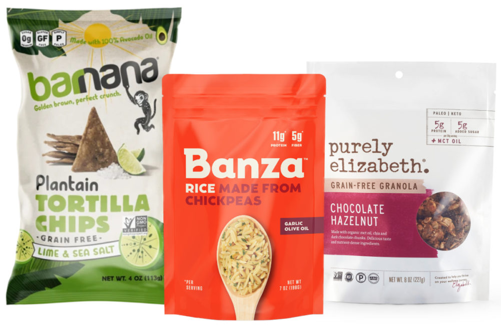 Grain-free products from Purely Elizabeth, Banza and Barnana