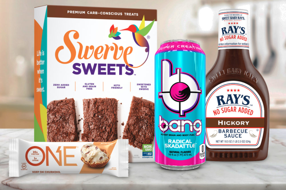 Low- and no-sugar new products from Hershey, Bang Energy, Sweet Baby Ray's and Swerve