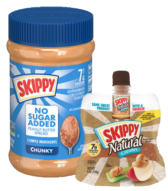 Skippy prtein peanut butter and squeezable puches