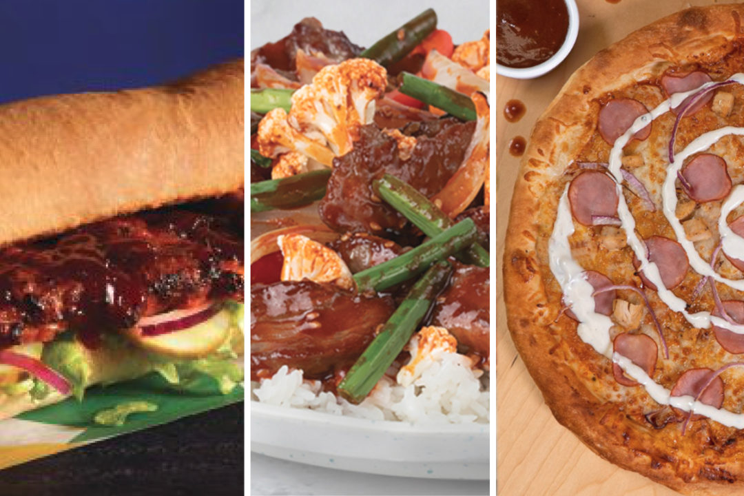 New barbecue menu items from Subway, Pei Wei, Rapid Fired Pizza