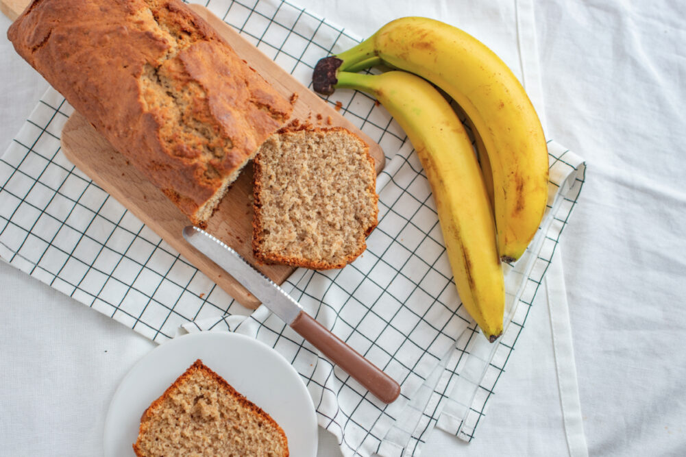 Bread made with banana flour