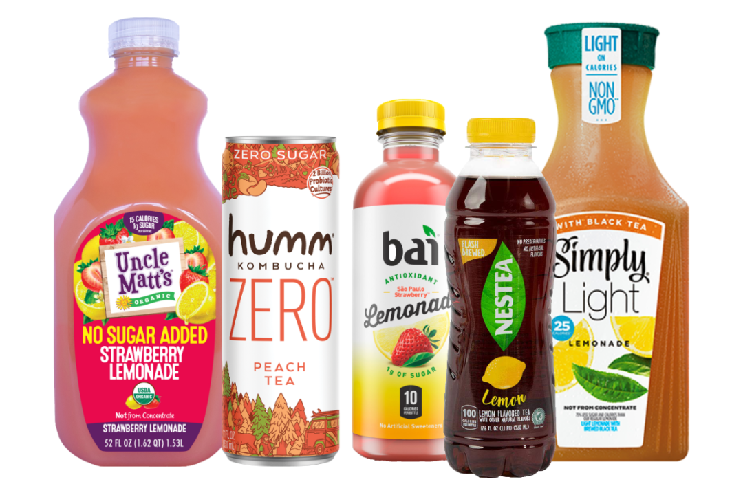 Uncle Matt's Organic lemonade, Humm Zero, Bai fruit juice, Nestea RTD tea and Simply Light lemonade