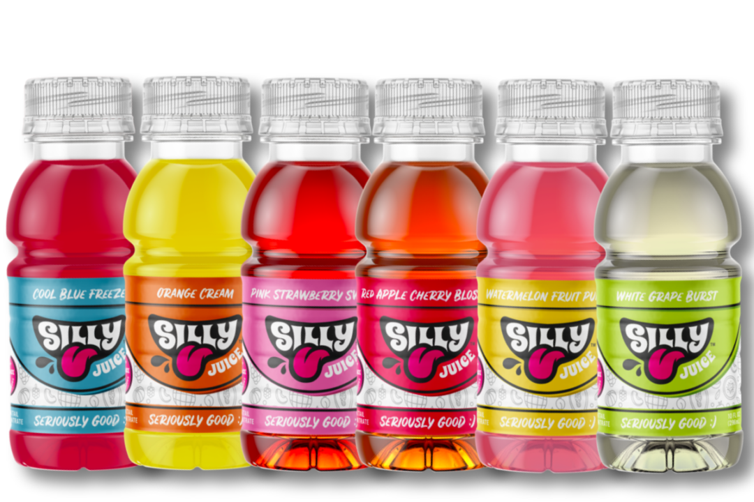 Silly Juice in six flavors