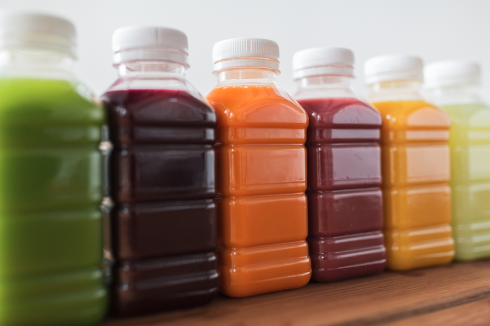 Variety of bottles juices