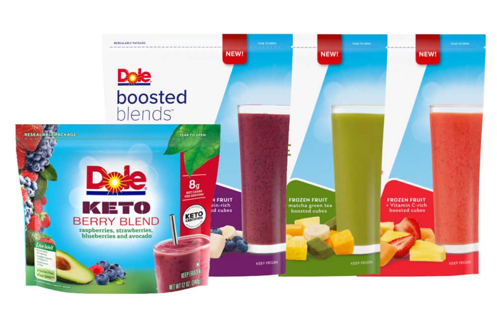 Dole keot fruit smoothie blends and boosted blends