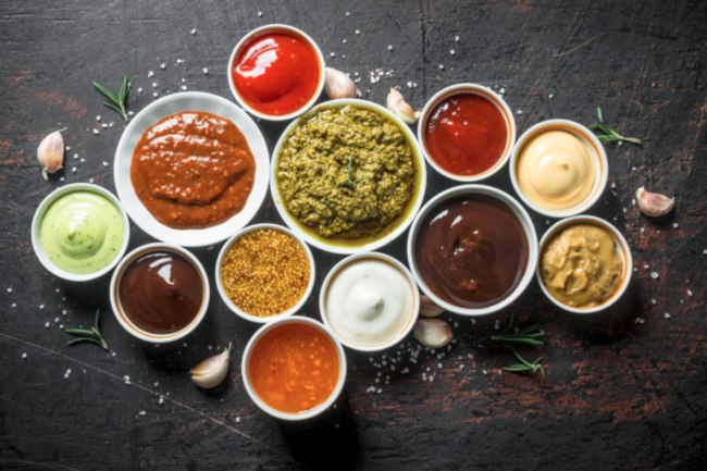 Variety of condiments